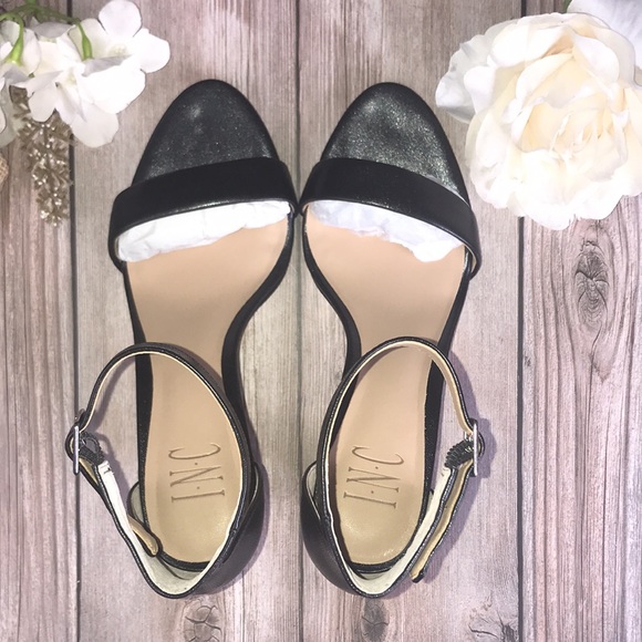 INC Black Heeled Sandals 8M - Picture 4 of 8